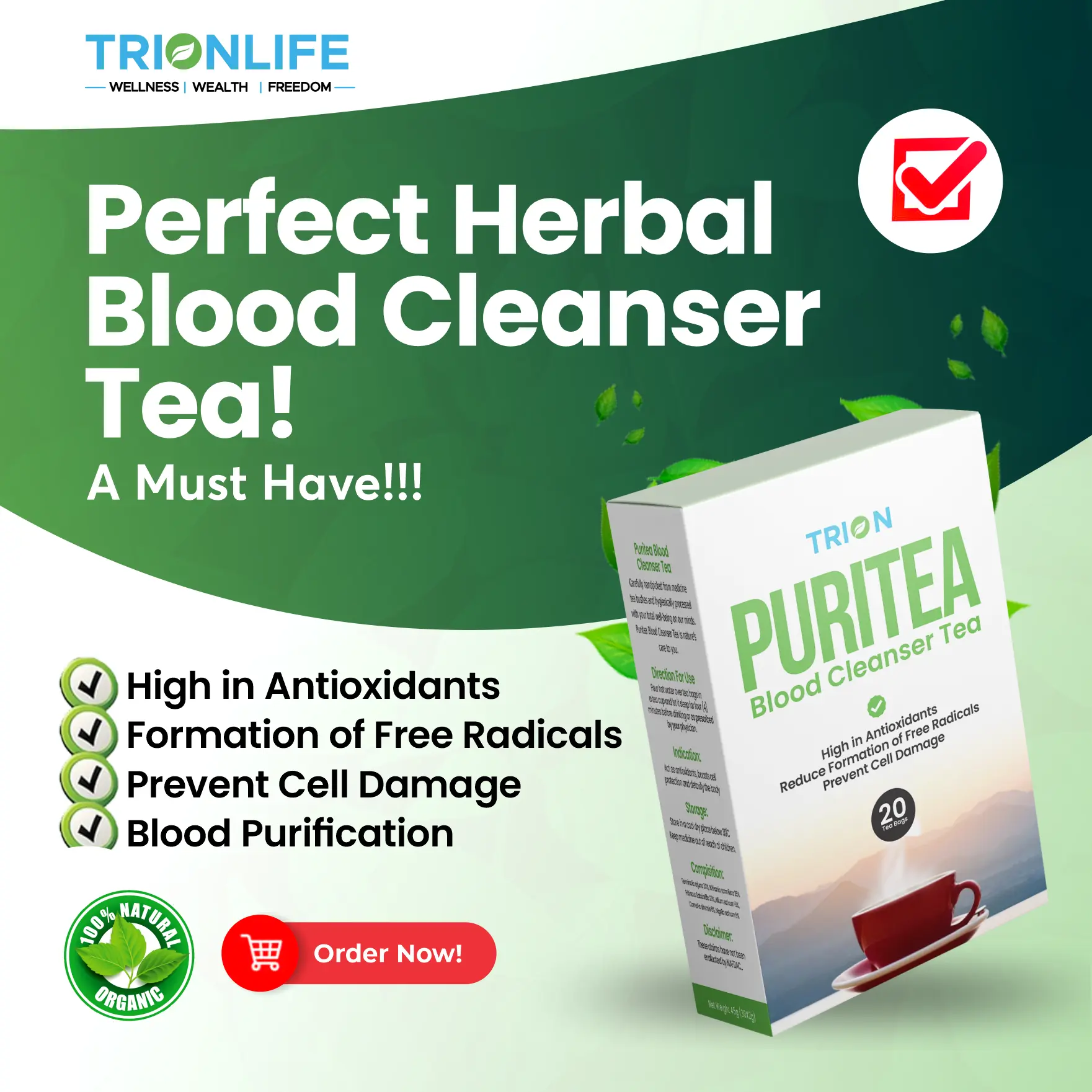 Puritea organic cleansing drink